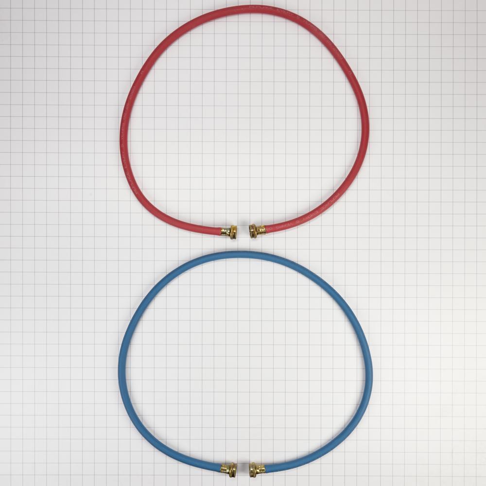 Whirlpool 8212545RP 5' Rubber washer fill hoses rated 1000 PSI with 2 female connections and built-in O-Rings - 2 pack