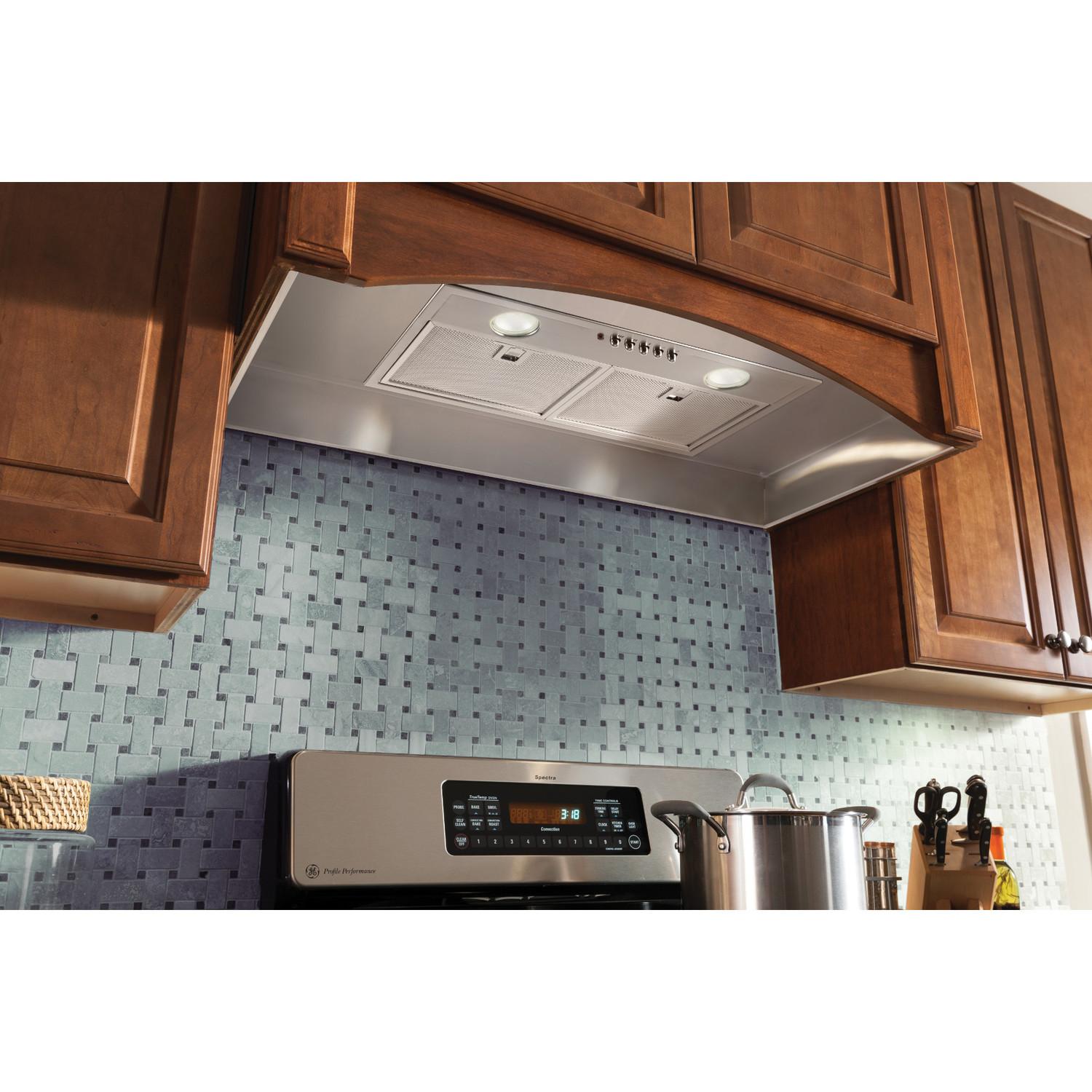 Broan® Elite 20.5-Inch Custom Range Hood Power Pack, 550 Max Blower CFM, Stainless Steel