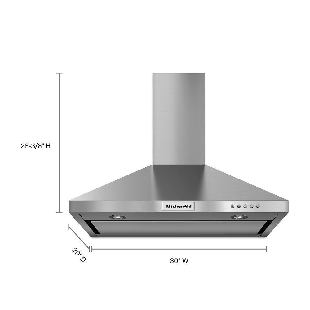 Kitchenaid KVWB400DSS 30" Wall-Mount, 3-Speed Canopy Hood