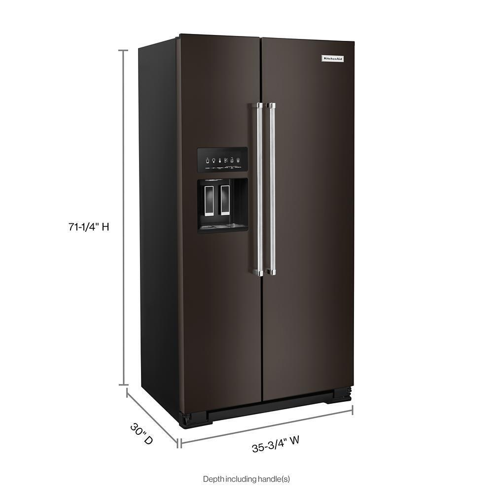 Kitchenaid 22.6 cu ft. Counter-Depth Side-by-Side Refrigerator with Exterior Ice and Water and PrintShield™ finish