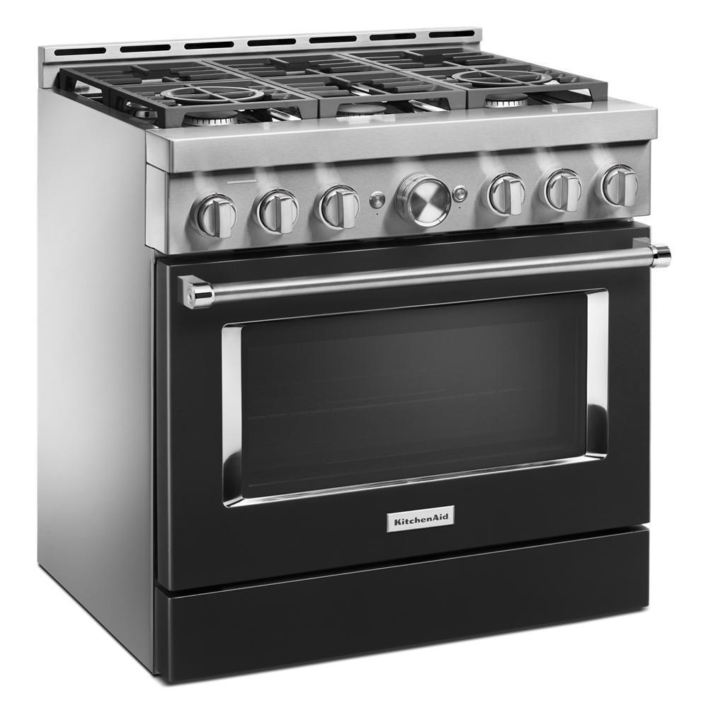 KFGC506JBK KitchenAid® 36'' Smart Commercial-Style Gas Range with 6 Burners