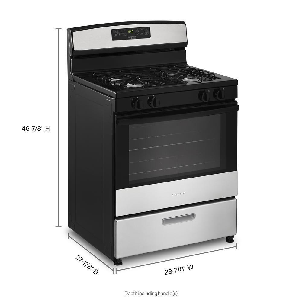Amana AGR6303MMS 30-inch Gas Range with Bake Assist Temps