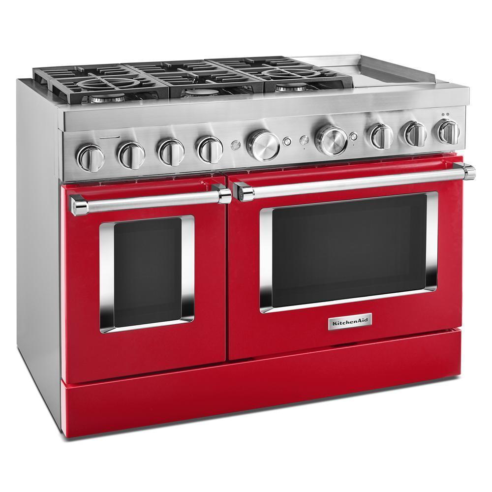 KFDC558JPA KitchenAid® 48'' Smart Commercial-Style Dual Fuel Range with Griddle