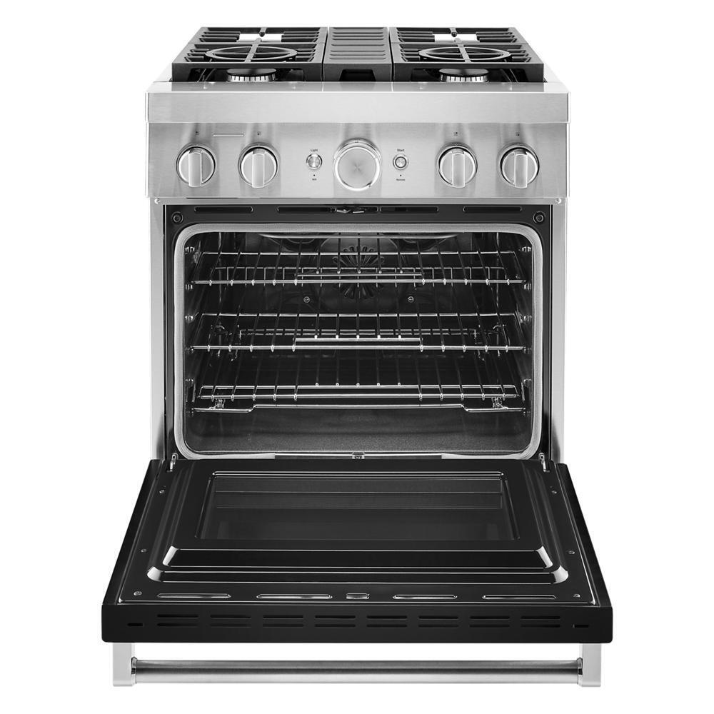 KFDC500JBK KitchenAid® 30'' Smart Commercial-Style Dual Fuel Range with 4 Burners