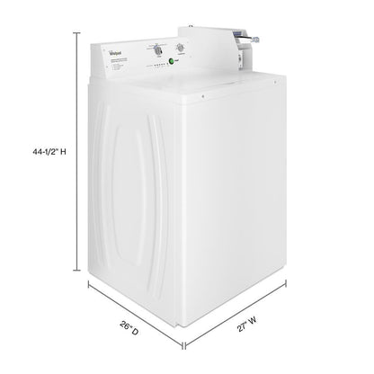 Whirlpool CAE2745FQ Commercial Top-Load Washer, Coin Slide