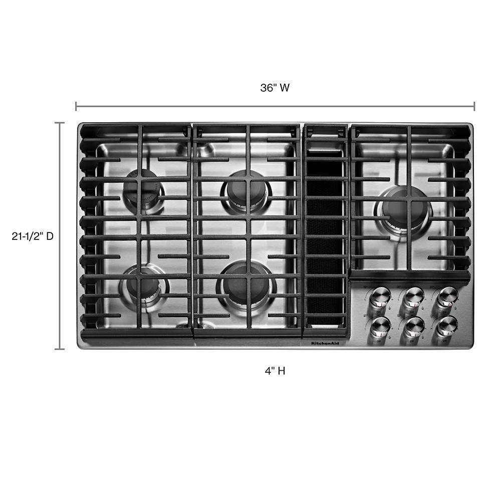 Kitchenaid KCGD506GSS 36" 5 Burner Gas Downdraft Cooktop