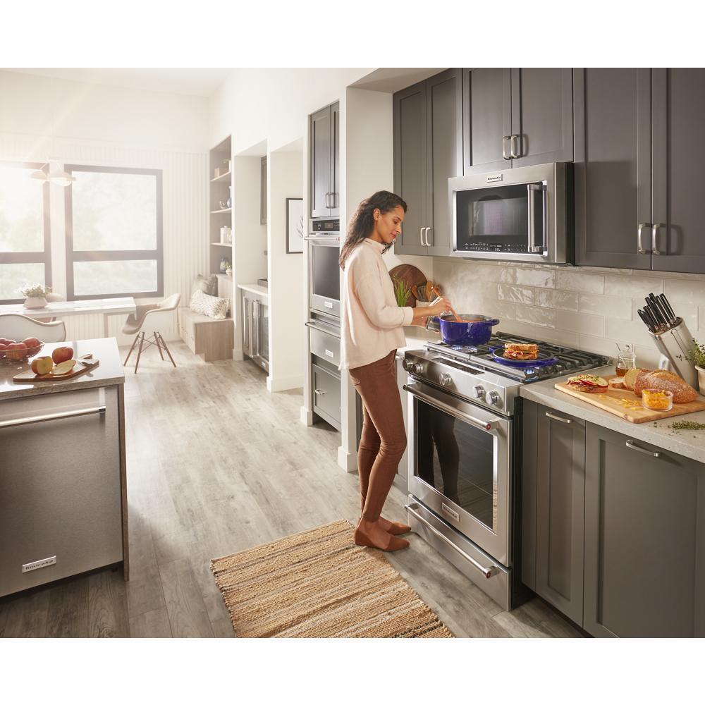 Kitchenaid KSGB900ESS 30-Inch 5 Burner Gas Convection Slide-In Range with Baking Drawer