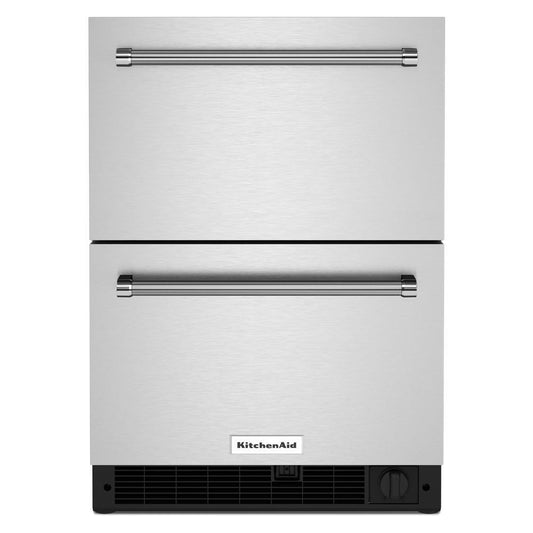 Kitchenaid KUDF204KSB 24" Stainless Steel Undercounter Double-Drawer Refrigerator/Freezer