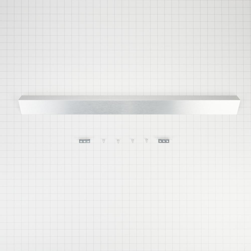 Whirlpool W10113901A Slide-in Range Rear Filler Kit, Stainless Steel, with (1) triangular fill strip, (2) mounting brackets, and two screws