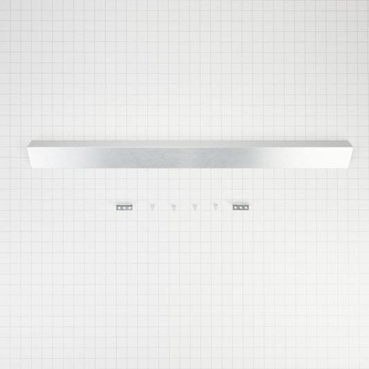 Whirlpool W10113901A Slide-in Range Rear Filler Kit, Stainless Steel, with (1) triangular fill strip, (2) mounting brackets, and two screws