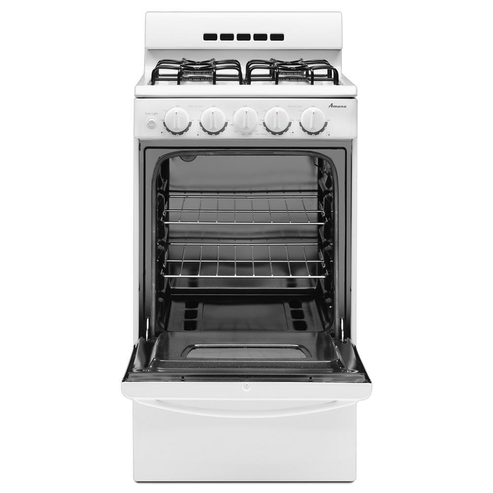 Amana AGG222VDW 20-inch Gas Range with Compact Oven Capacity