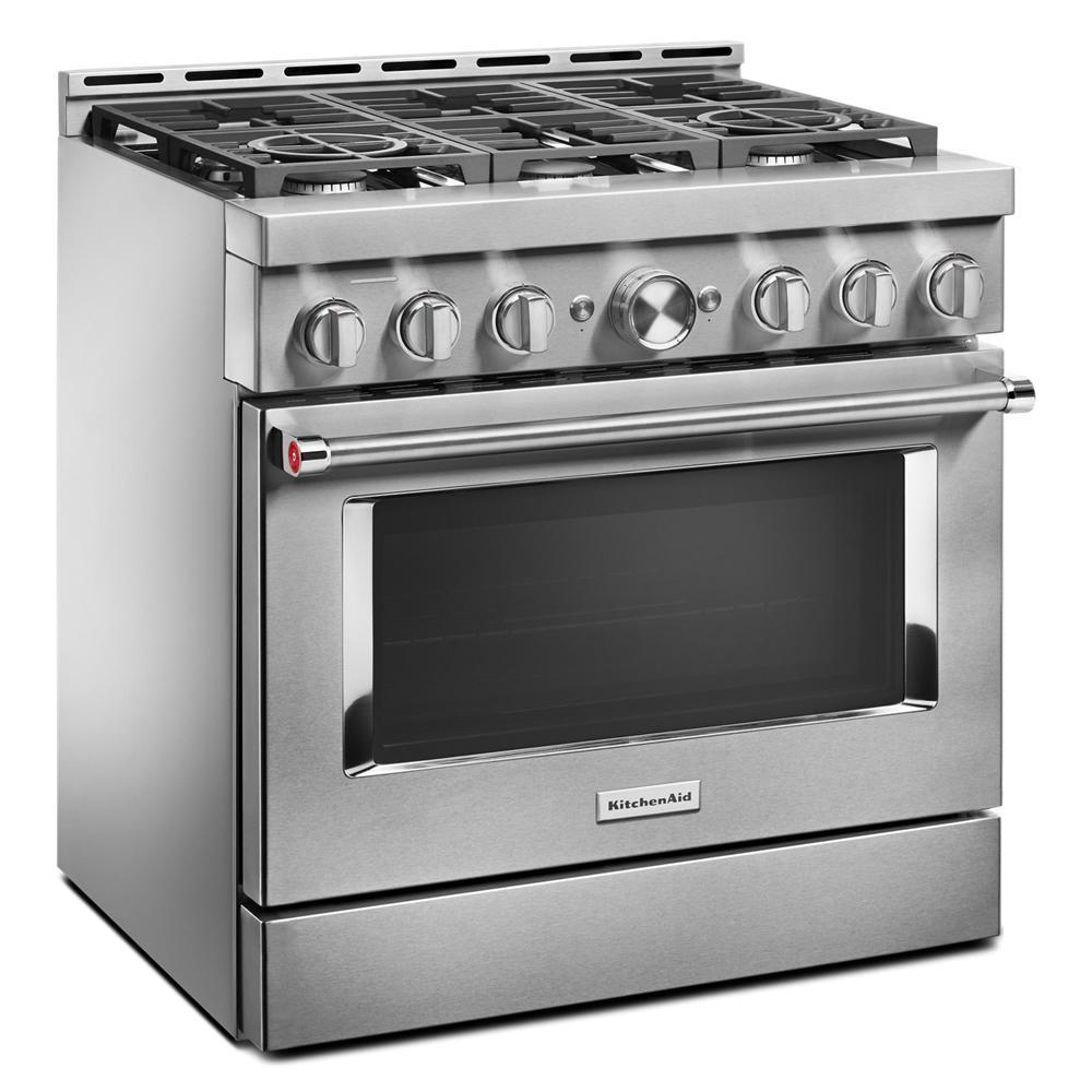 KFGC506JSS KitchenAid® 36'' Smart Commercial-Style Gas Range with 6 Burners