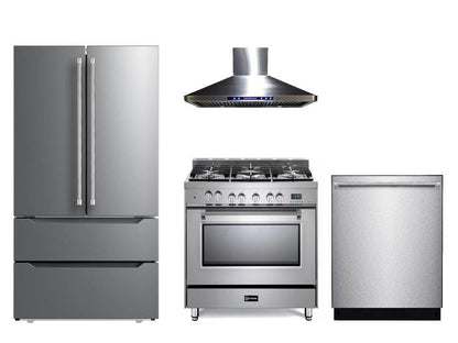 Verona VPFSGE365SS Prestige 36" Dual Fuel Single Oven Range - Stainless Steel