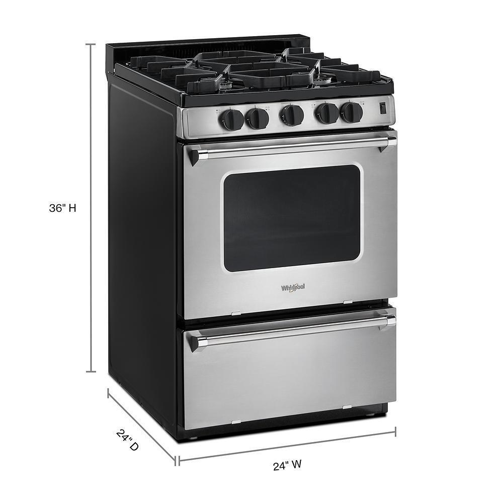 Whirlpool WFG500M4HS 24-inch Freestanding Gas Range with Sealed Burners