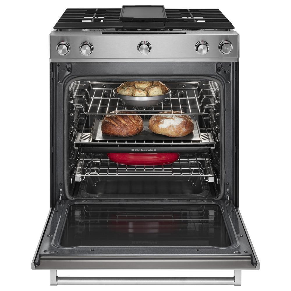 Kitchenaid 30-Inch 5-Burner Dual Fuel Convection Slide-In Range with Baking Drawer