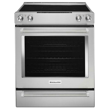 Kitchenaid KSEB900ESS 30-Inch 5-Element Electric Convection Slide-In Range with Baking Drawer