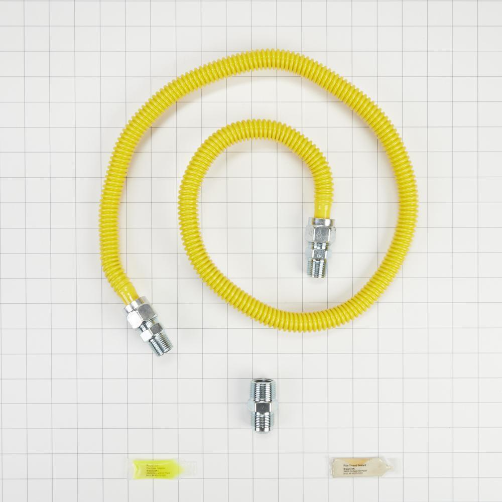 Whirlpool 3048KITRC 4' Gas Range Connector Kit with two 1/2" & one 3/4" male/female connectors, and sealant