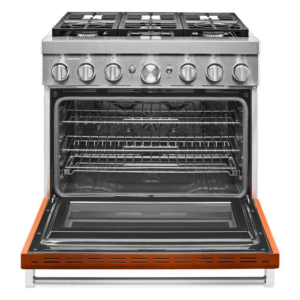 KFDC506JSC KitchenAid® 36'' Smart Commercial-Style Dual Fuel Range with 6 Burners