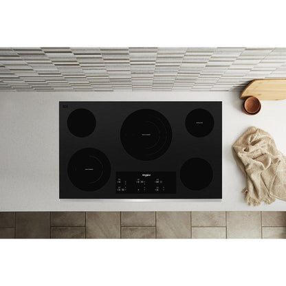 Whirlpool WCE97US6KS 36-inch Electric Ceramic Glass Cooktop with Triple Radiant Element