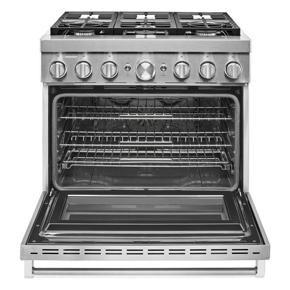 KFDC506JSS KitchenAid® 36'' Smart Commercial-Style Dual Fuel Range with 6 Burners