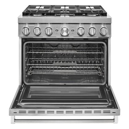KFDC506JSS KitchenAid® 36'' Smart Commercial-Style Dual Fuel Range with 6 Burners
