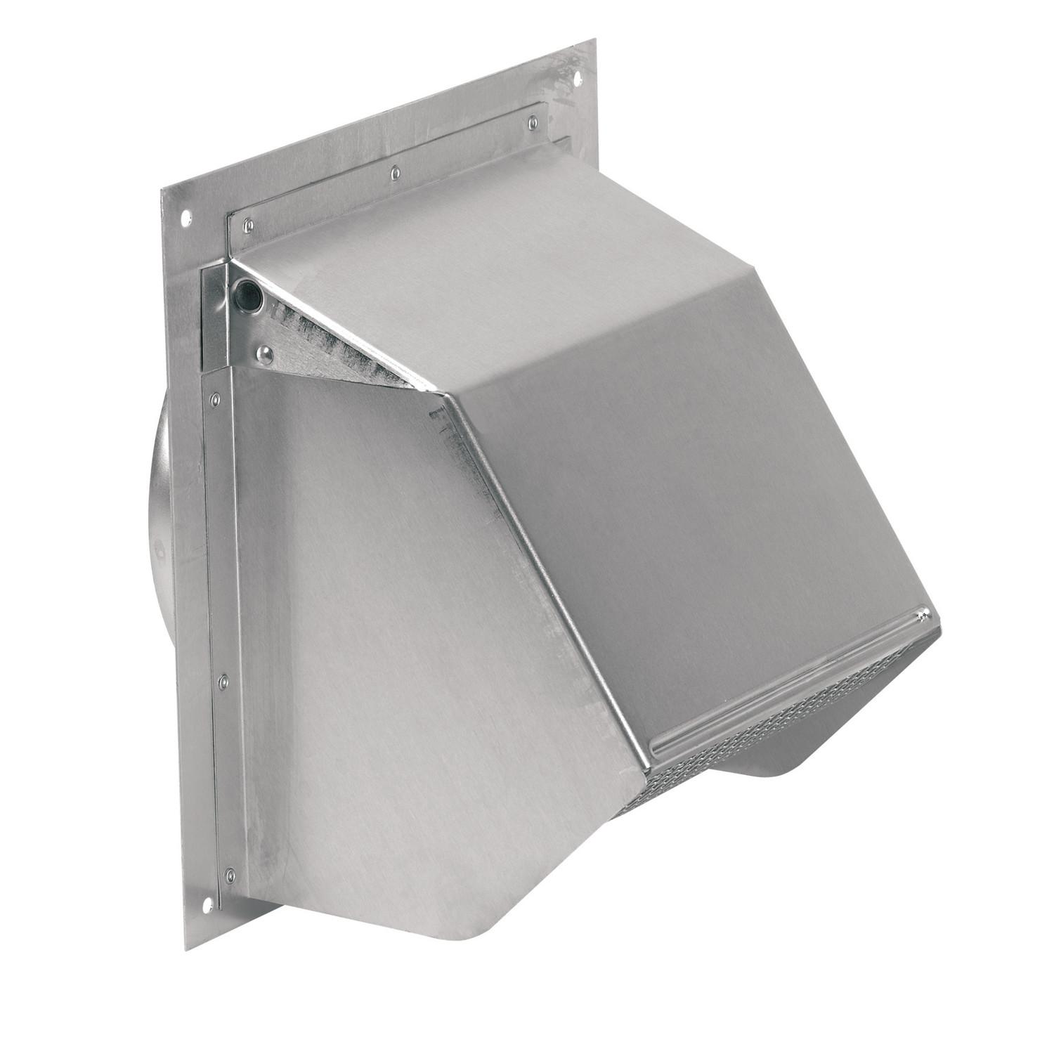 641 Broan-NuTone® Aluminum Wall Cap for 6" Round Duct with Backdraft Damper and Bird Screen