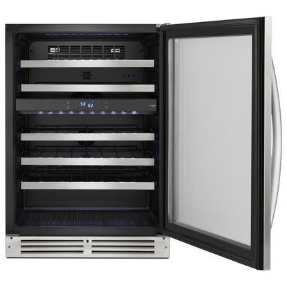 Whirlpool WUW55X24HS 24-inch Wide Undercounter Wine Center with 46-Bottle Wine Storage