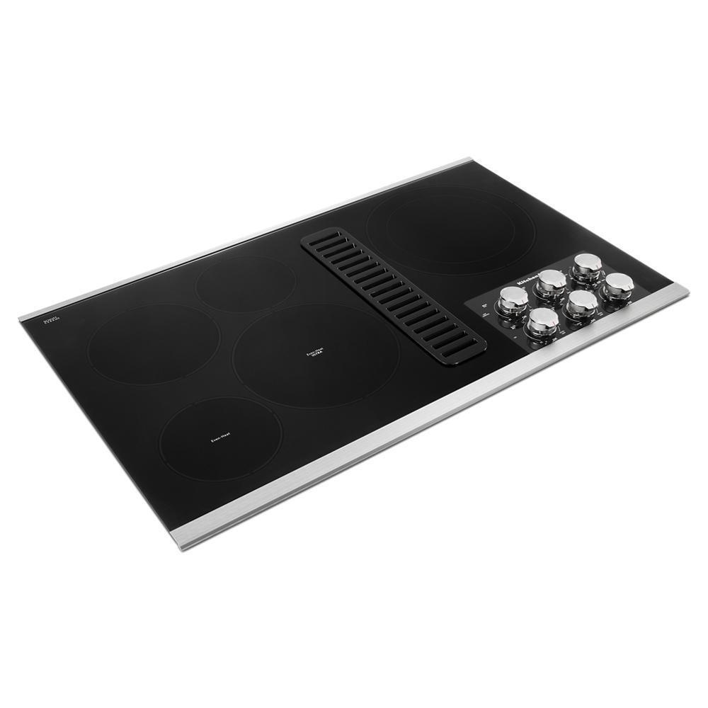 Kitchenaid KCED606GSS 36" Electric Downdraft Cooktop with 5 Elements