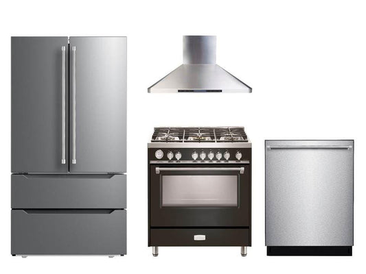 Verona VDFSGG365GB Designer 36" Gas Single Oven Range - Gloss Black