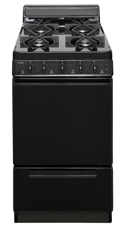 Premier SHK100BP 20 in. Freestanding Sealed Burner Gas Range in Black