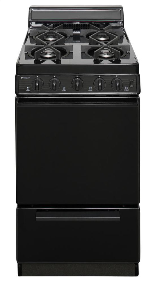Premier SHK100BP 20 in. Freestanding Sealed Burner Gas Range in Black