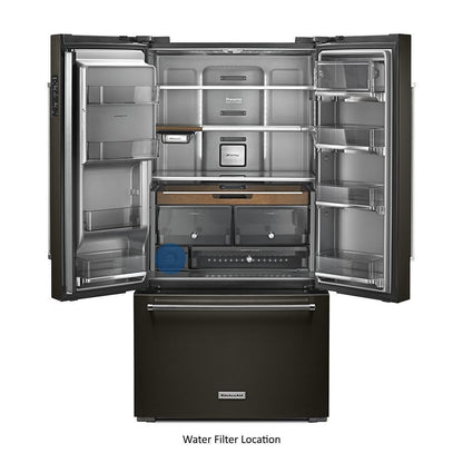 Kitchenaid KRFC704FBS 23.8 cu. ft. 36" Counter-Depth French Door Platinum Interior Refrigerator with PrintShield™ Finish