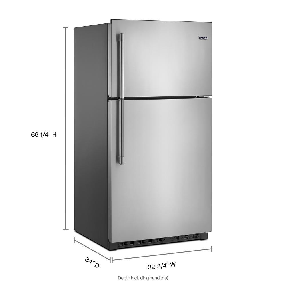 Maytag 33-Inch Wide Top Freezer Refrigerator with EvenAir™ Cooling Tower- 21 Cu. Ft.