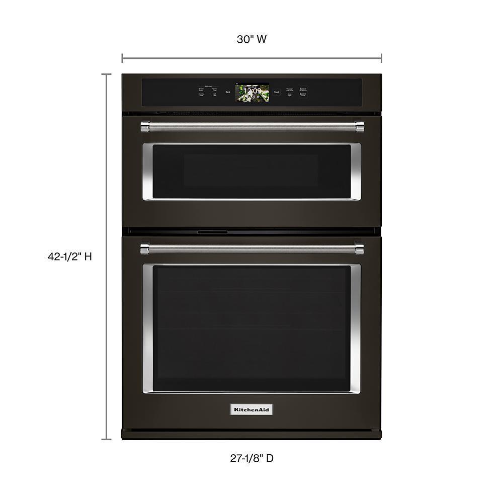 Kitchenaid KOCE900HBS Smart Oven+ 30" Combination Oven with Powered Attachments and PrintShield™ Finish