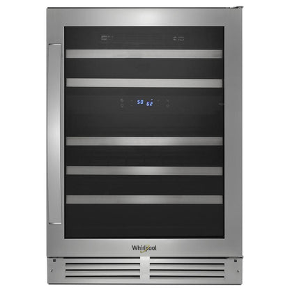 Whirlpool WUW55X24HS 24-inch Wide Undercounter Wine Center with 46-Bottle Wine Storage