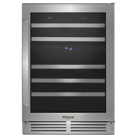 Whirlpool WUW55X24HS 24-inch Wide Undercounter Wine Center with 46-Bottle Wine Storage