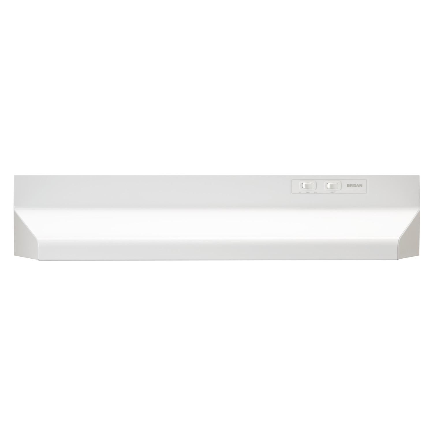 Broan® 30-Inch Ducted Under-Cabinet Range Hood, 210 MAX Blower CFM, White