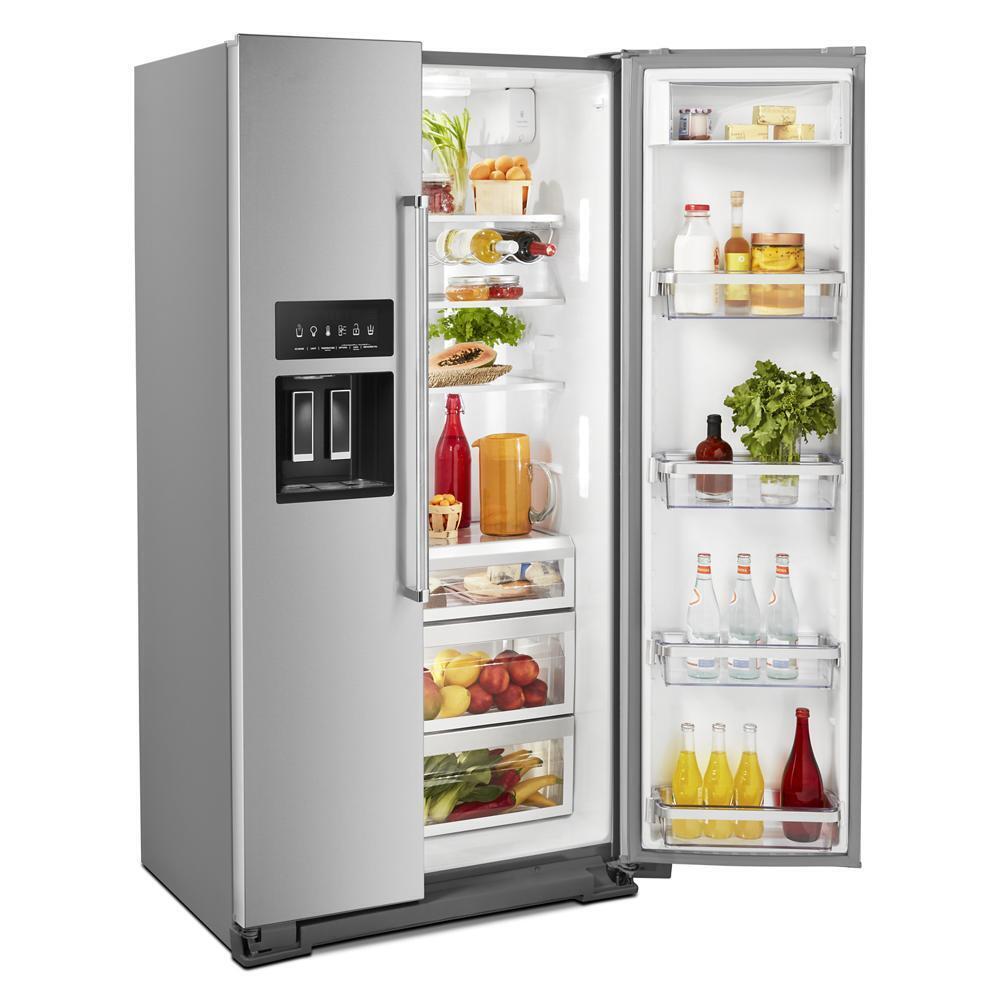 Kitchenaid KRSC703HPS 22.6 cu ft. Counter-Depth Side-by-Side Refrigerator with Exterior Ice and Water and PrintShield™ finish