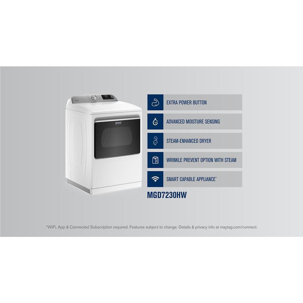 Maytag MGD7230HW Smart Top Load Gas Dryer with Extra Power - 7.4 cu. ft.