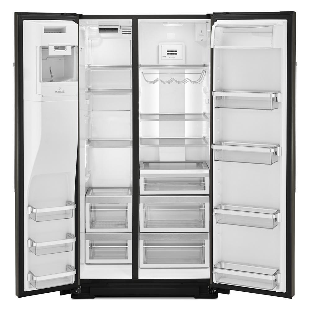 Kitchenaid KRSC700HBS 19.9 cu ft. Counter-Depth Side-by-Side Refrigerator with Exterior Ice and Water and PrintShield™ finish