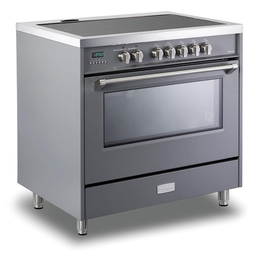 Verona VDFSIE365SG Designer 36" Induction Single Oven Range - Slate Gray