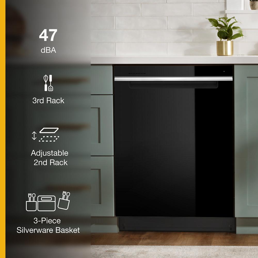 Whirlpool WDTA50SAKB 24 Stainless Steel Dishwasher with AI Intelligent Wash - 47 dBA