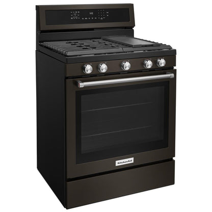 Kitchenaid KFGG500EBS 30-Inch 5-Burner Gas Convection Range