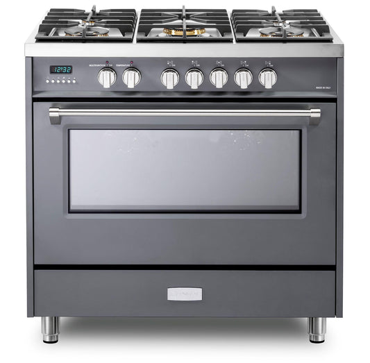Verona VDFSGE365SG Designer 36" Dual Fuel Single Oven Range - Slate Gray
