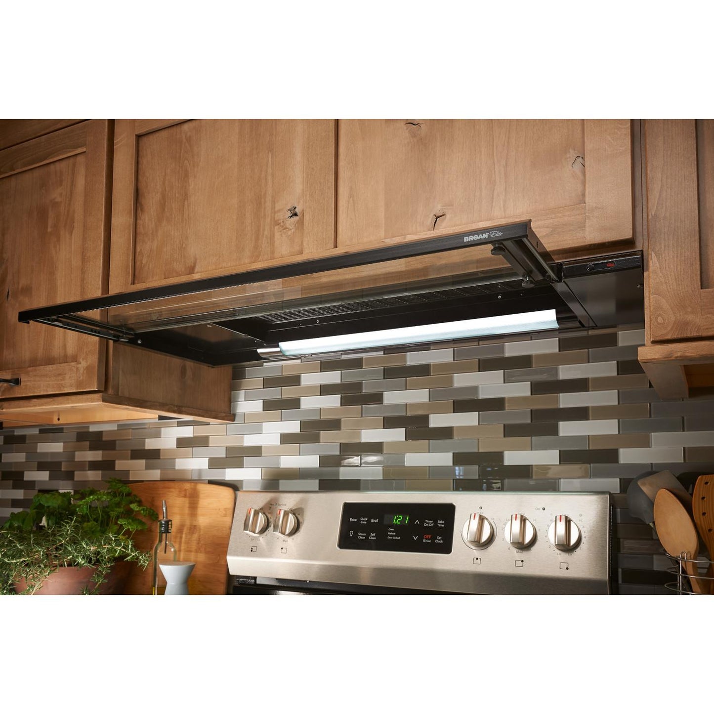 Broan 153023 DISCONTINUED-Broan® Elite 30-Inch Under-Cabinet Slide-Out Range Hood w/ Light, Black