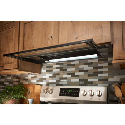 Broan 153023 DISCONTINUED-Broan® Elite 30-Inch Under-Cabinet Slide-Out Range Hood w/ Light, Black