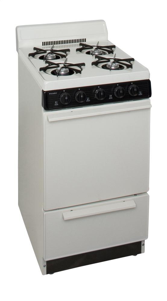 Premier SAK100TP0 20 in. Freestanding Gas Range in Biscuit