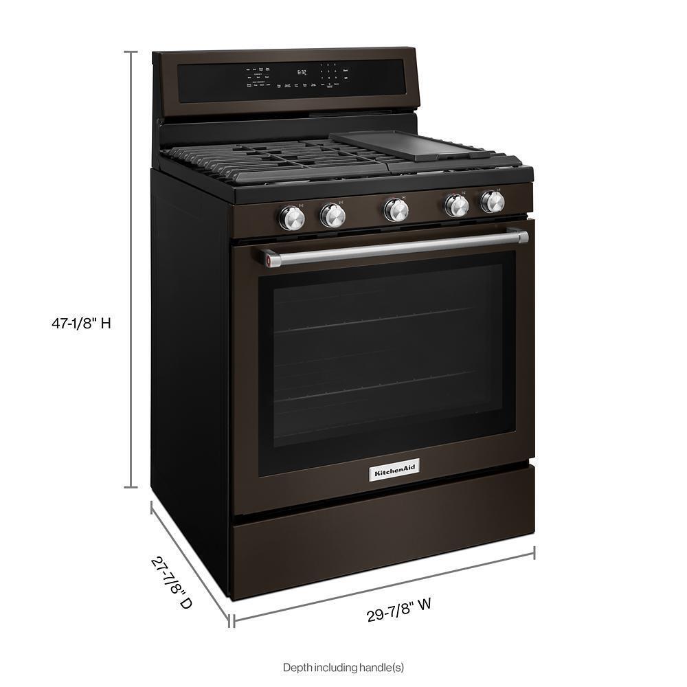 Kitchenaid KFGG500EBS 30-Inch 5-Burner Gas Convection Range