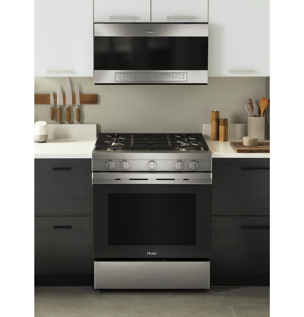 Haier 30" Smart Slide-In Gas Range with Convection