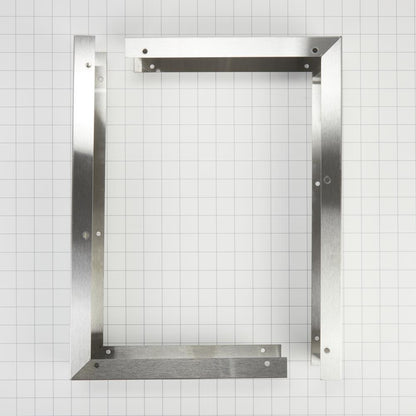 Whirlpool W10164745 3" X 17 1/4" X 11" Over-The-Range Microwave Trim Kit with stainless steel trim pieces, mounting hardware, & instructions
